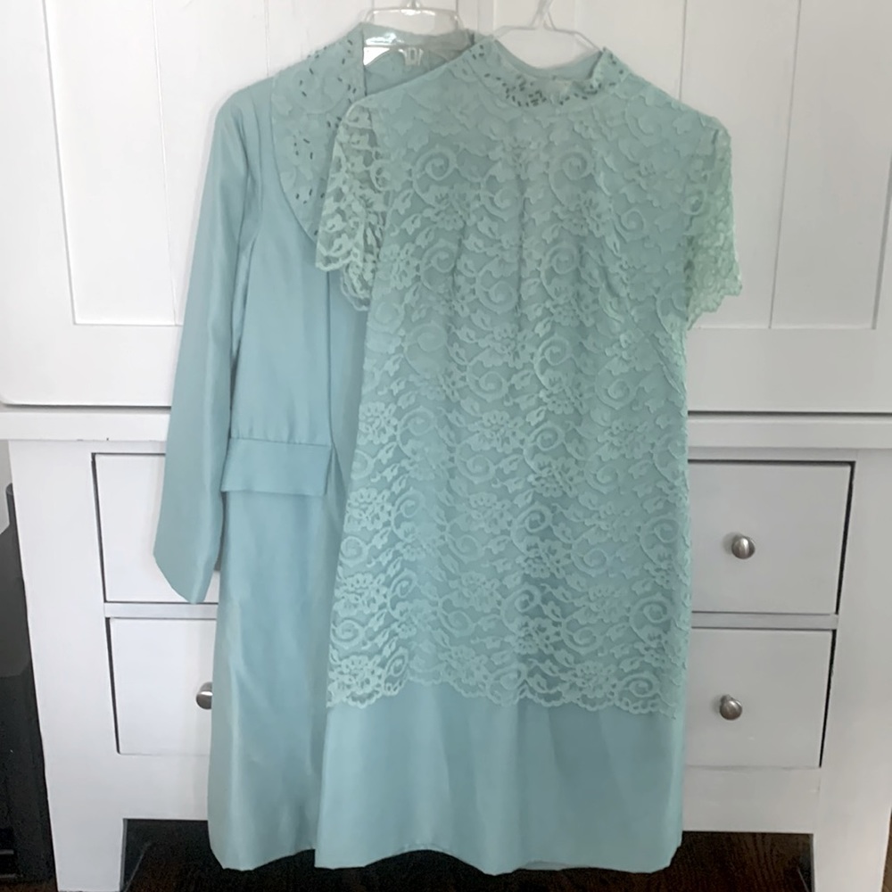 Vintage Dress & Coat - Small - Jackie O Jackie Kennedy Baby Blue 1960’s